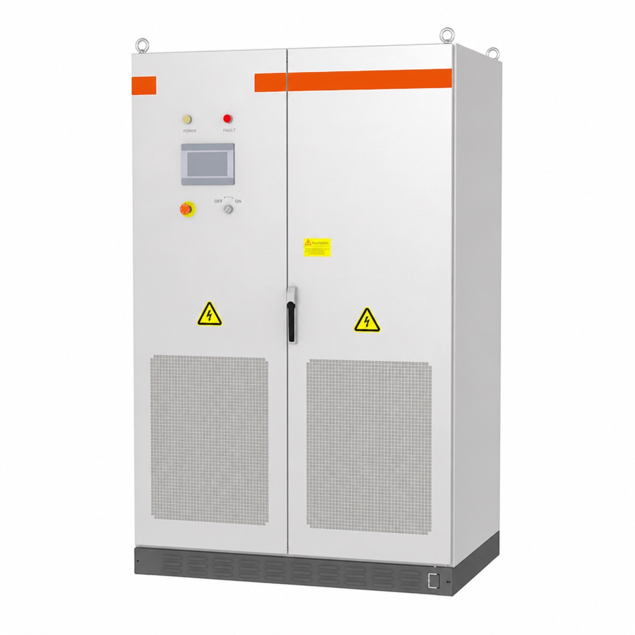 Power conversion cabinet for an integrated solar and battery installation