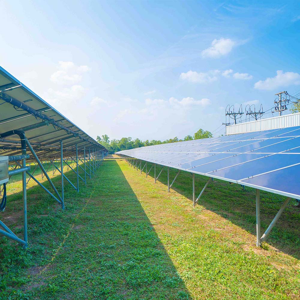 Ground-mounted solar panels serving distributed power generation