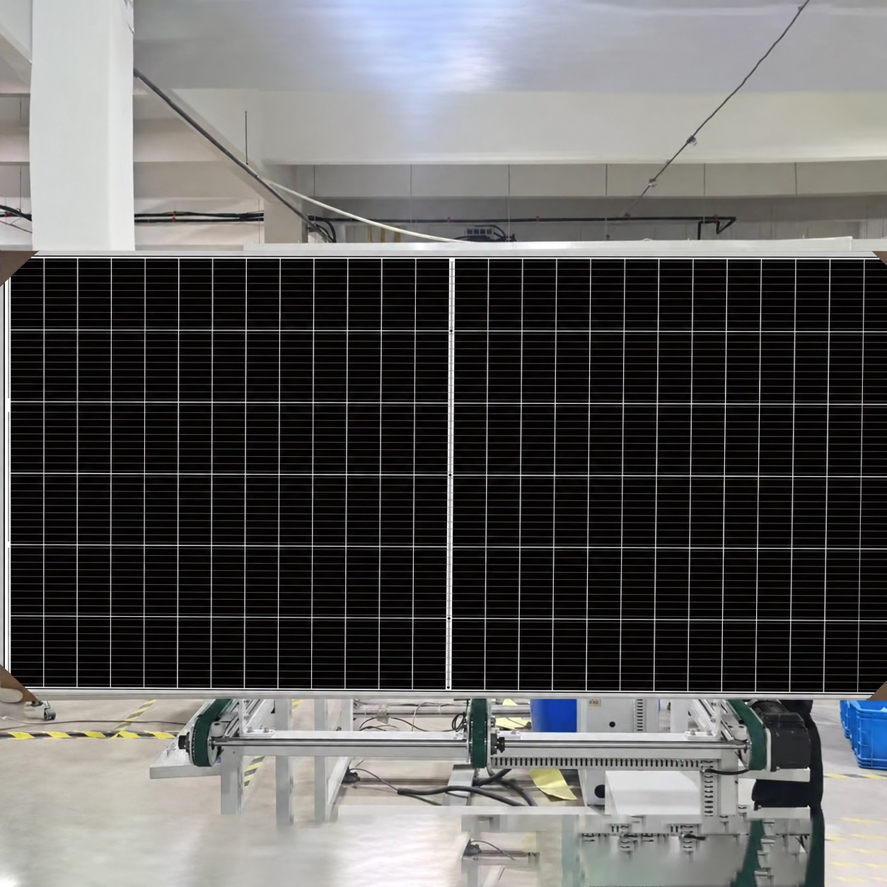 Solar module on a production line